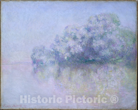 Art Print : Claude Monet - Île aux Orties Near Vernon : Vintage Wall Art