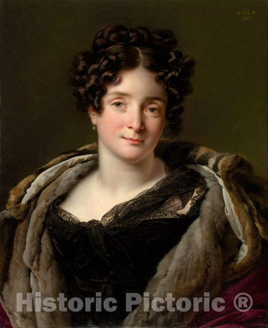 Art Print : Anne Louis Girodet-Trioson - Madame Jacques-Louis-Étienne Reizet (Colette-Désirée-Thérèse Godefroy, 1782–1850) : Vintage Wall Art