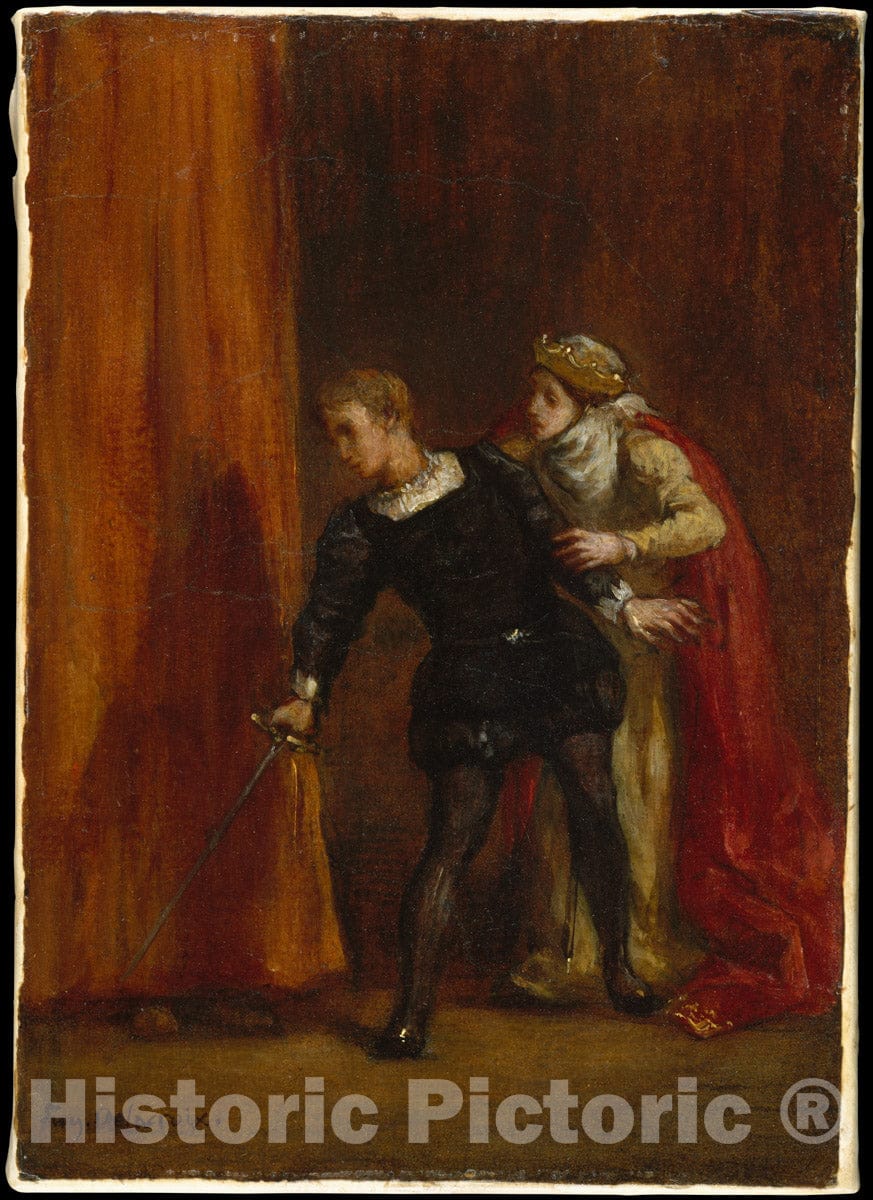 Art Print : Eugène Delacroix - Hamlet and His Mother : Vintage Wall Art