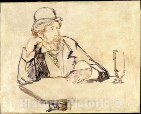 Art Print : Édouard Manet - George Moore (1852–1933) at The Café : Vintage Wall Art