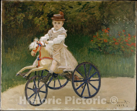 Art Print : Claude Monet - Jean Monet (1867–1913) on His Hobby Horse : Vintage Wall Art