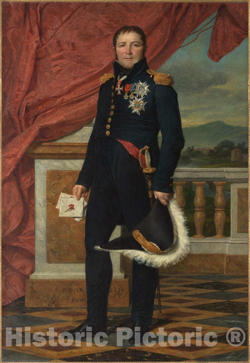 Art Print : Jacques Louis David - General Étienne-Maurice Gérard (1773–1852) : Vintage Wall Art