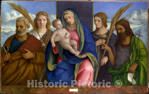 Art Print : Giovanni Bellini - Madonna and Child with Saints : Vintage Wall Art