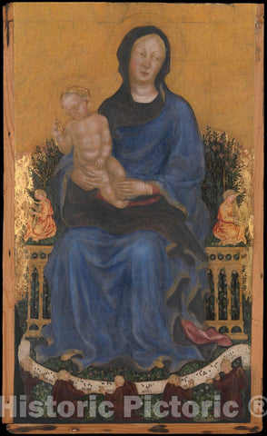 Art Print : Gentile da Fabriano (Gentile di Niccolò di Giovanni di Massio) - Madonna and Child with Angels : Vintage Wall Art