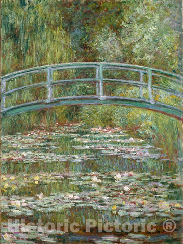 Art Print : Claude Monet - Bridge Over a Pond of Water Lilies : Vintage Wall Art