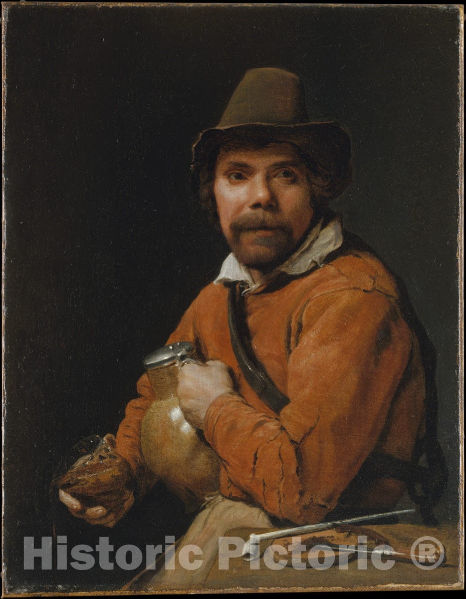Art Print : Michiel Sweerts - Man Holding a Jug : Vintage Wall Art
