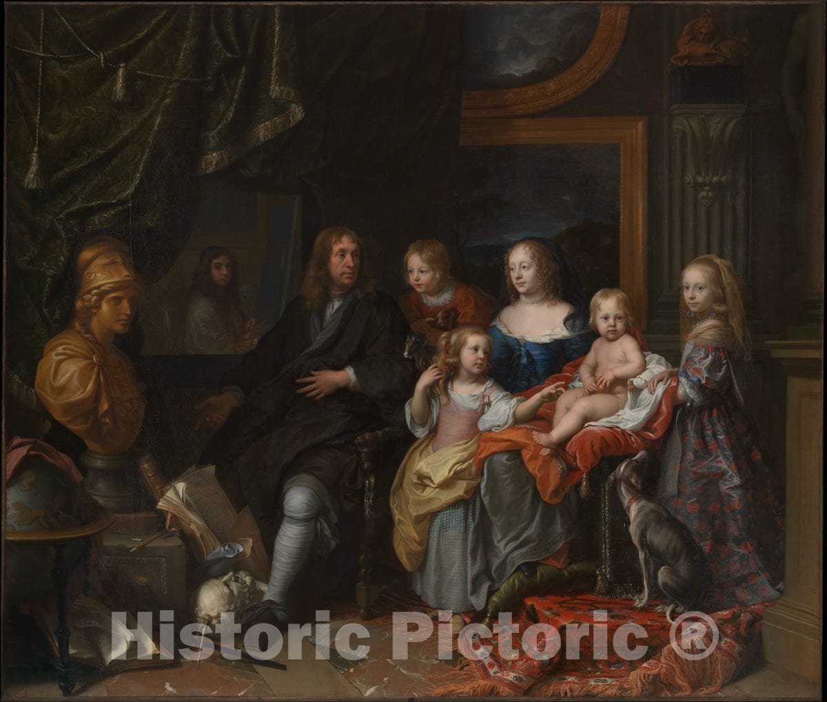 Art Print : Charles Le Brun - Everhard Jabach (1618–1695) and His Family : Vintage Wall Art