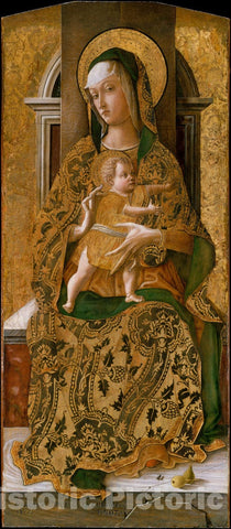 Art Print : Carlo Crivelli - Madonna and Child Enthroned : Vintage Wall Art