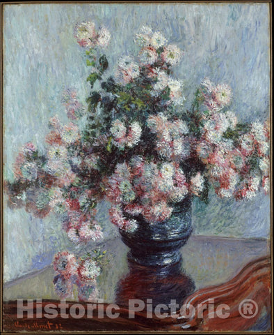 Art Print : Claude Monet - Chrysanthemums : Vintage Wall Art