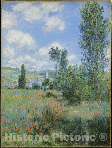 Art Print : Claude Monet - View of Vétheuil : Vintage Wall Art