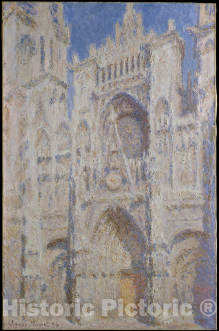Art Print : Claude Monet - Rouen Cathedral: The Portal (Sunlight) : Vintage Wall Art