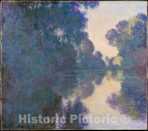 Art Print : Claude Monet - Morning on The Seine Near Giverny : Vintage Wall Art