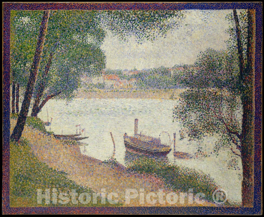 Art Print : Georges Seurat - Gray Weather, Grande Jatte : Vintage Wall Art