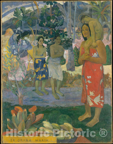 Art Print : Paul Gauguin - Ia Orana Maria (Hail Mary) : Vintage Wall Art