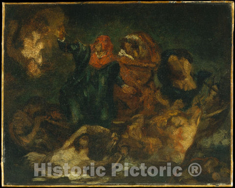 Art Print : Édouard Manet - Copy After Delacroix's Bark of Dante : Vintage Wall Art