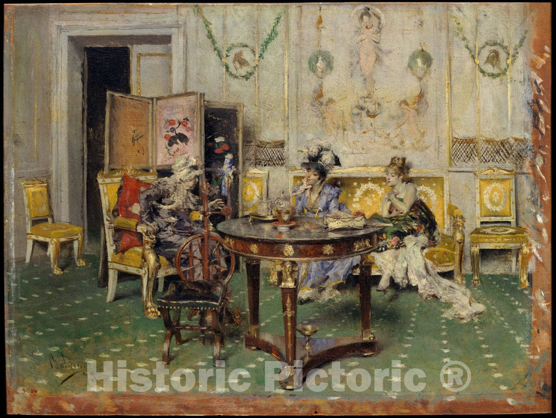 Art Print : Giovanni Boldini - Gossip : Vintage Wall Art