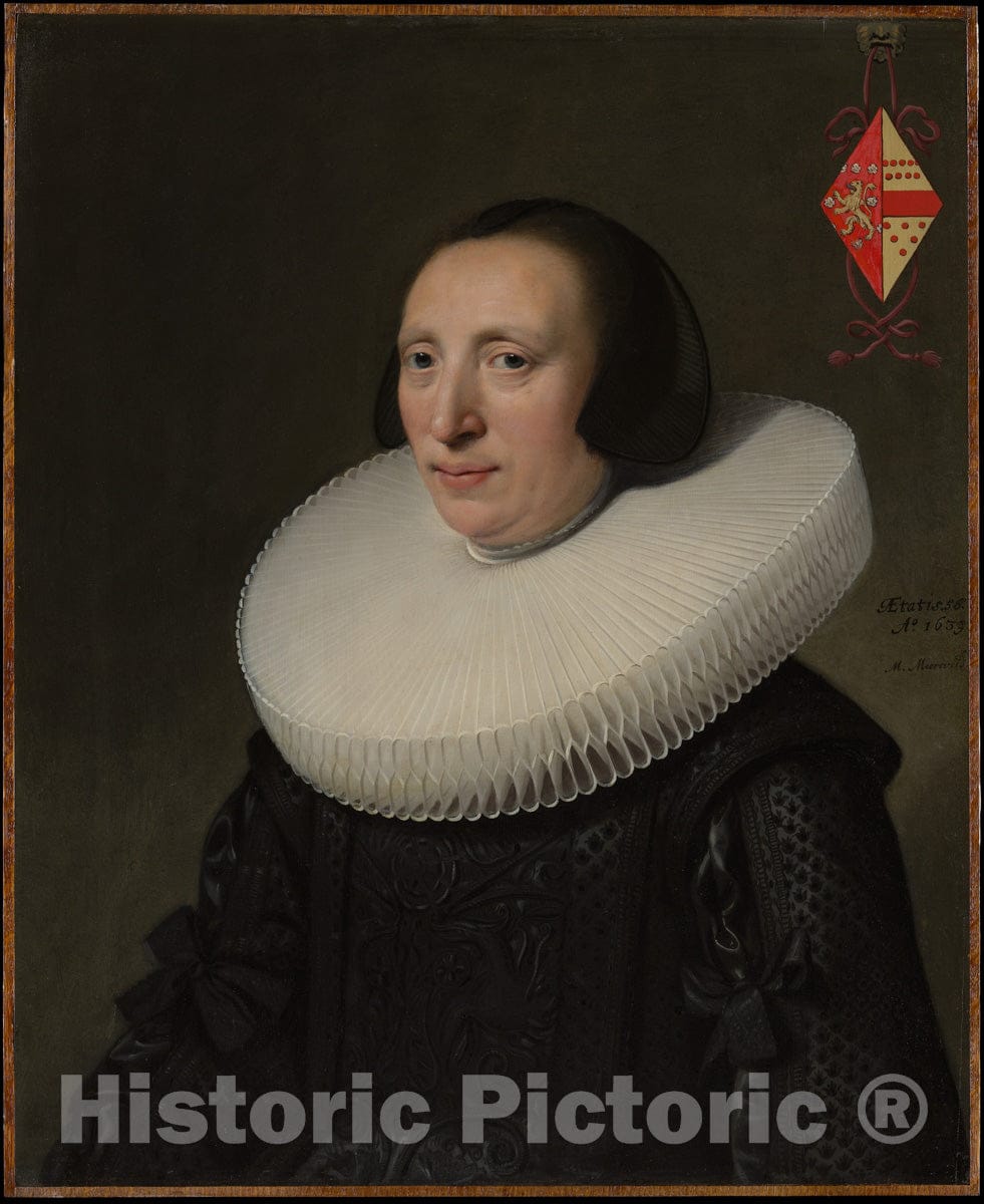 Art Print : Michiel Jansz. Van Mierevelt - Margaretha Van Clootwijk (Born About 1580/81, Died 1662), Wife of Jacob Van Dalen : Vintage Wall Art