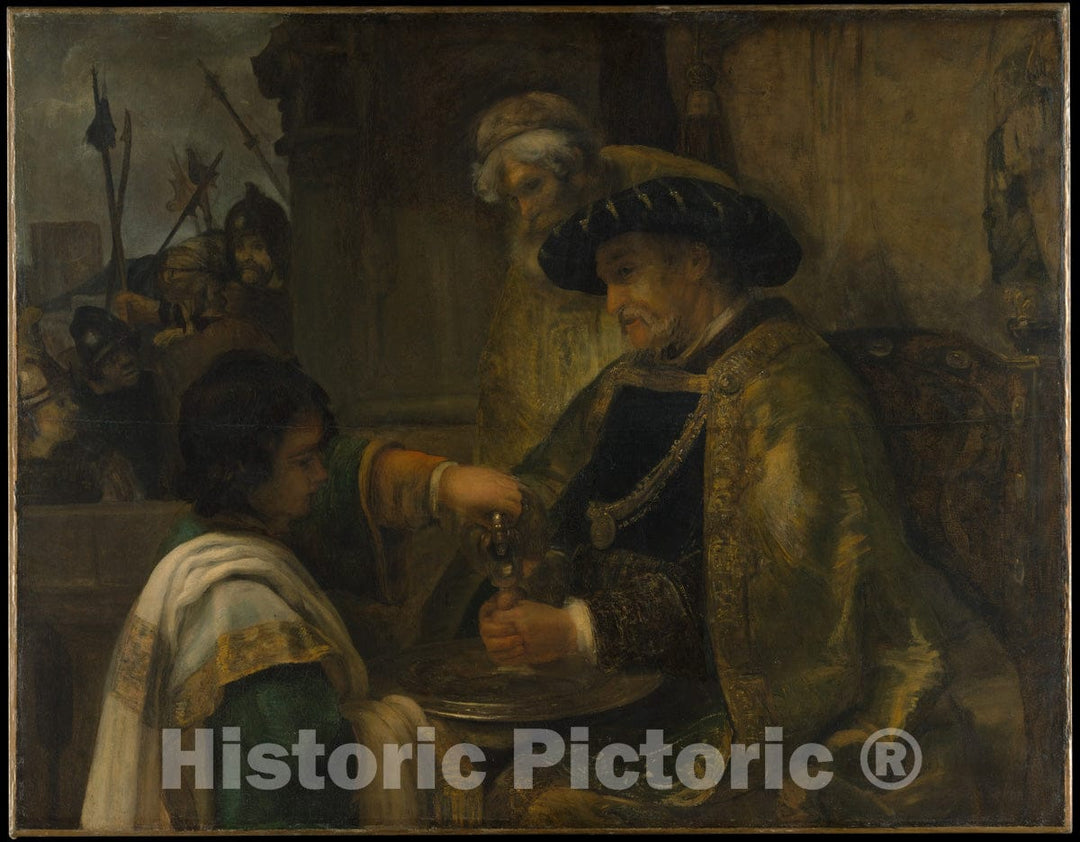 Art Print : Style of Rembrandt - Pilate Washing His Hands : Vintage Wall Art
