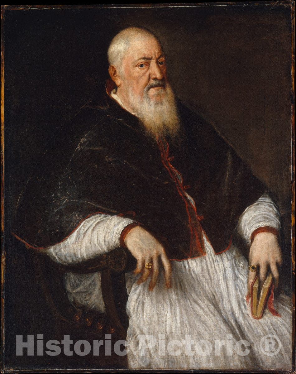 Art Print : Titian (Tiziano Vecellio) - Filippo Archinto (Born About 1500, Died 1558), Archbishop of Milan : Vintage Wall Art