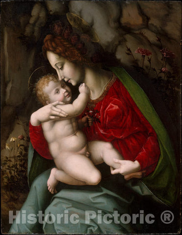 Art Print : Bachiacca (Francesco d'Ubertino Verdi) - Madonna and Child : Vintage Wall Art