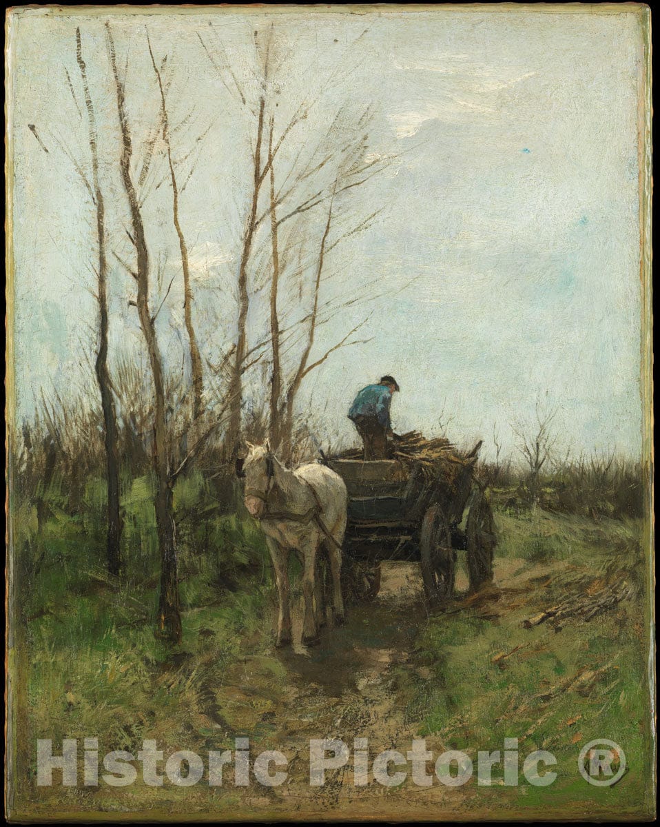 Art Print : Anton Mauve - Gathering Wood : Vintage Wall Art