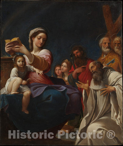 Art Print : Ludovico Carracci - Madonna and Child with Saints : Vintage Wall Art