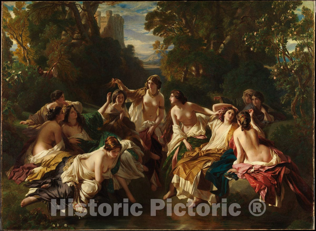 Art Print : Franz Xaver Winterhalter - Florinda : Vintage Wall Art