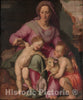 Art Print : Santi di Tito - Madonna and Child with The Infant Saint John The Baptist : Vintage Wall Art