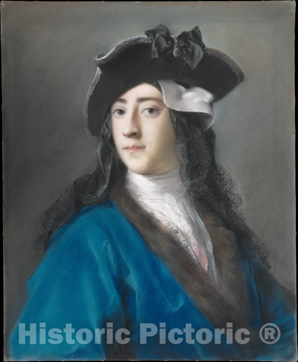 Art Print : Rosalba Carriera - Gustavus Hamilton (1710–1746), Second Viscount Boyne, in Masquerade Costume : Vintage Wall Art