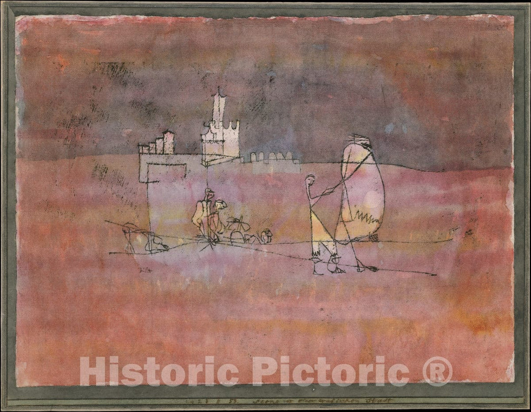 Art Print : Paul Klee - Episode Before an Arab Town : Vintage Wall Art