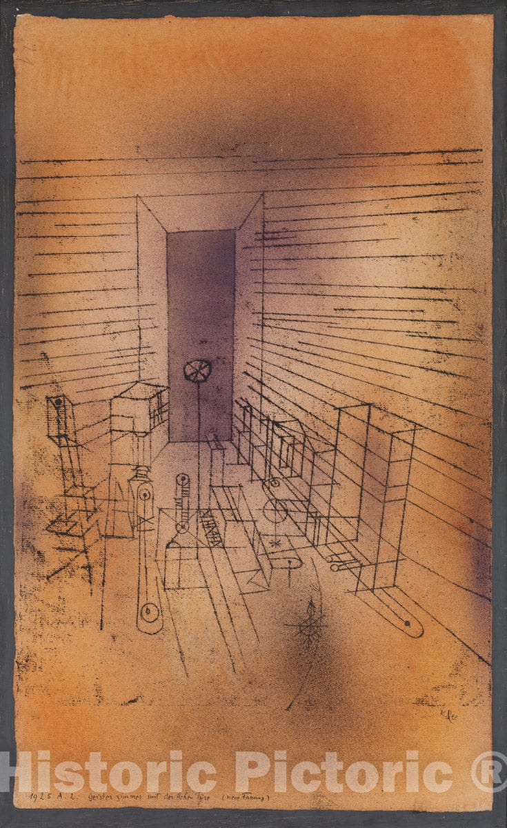 Art Print : Paul Klee - Ghost Chamber with The Tall Door (New Version) : Vintage Wall Art