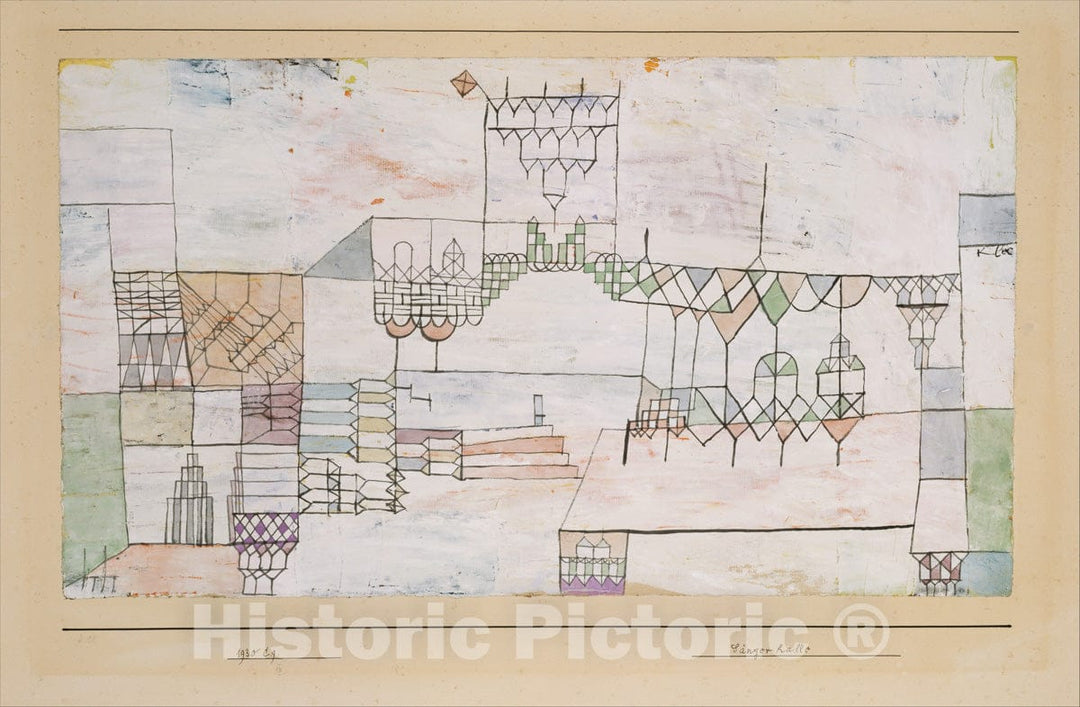 Art Print : Paul Klee - Great Hall for Singers : Vintage Wall Art