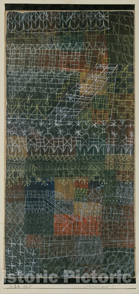 Art Print : Paul Klee - Structural I : Vintage Wall Art