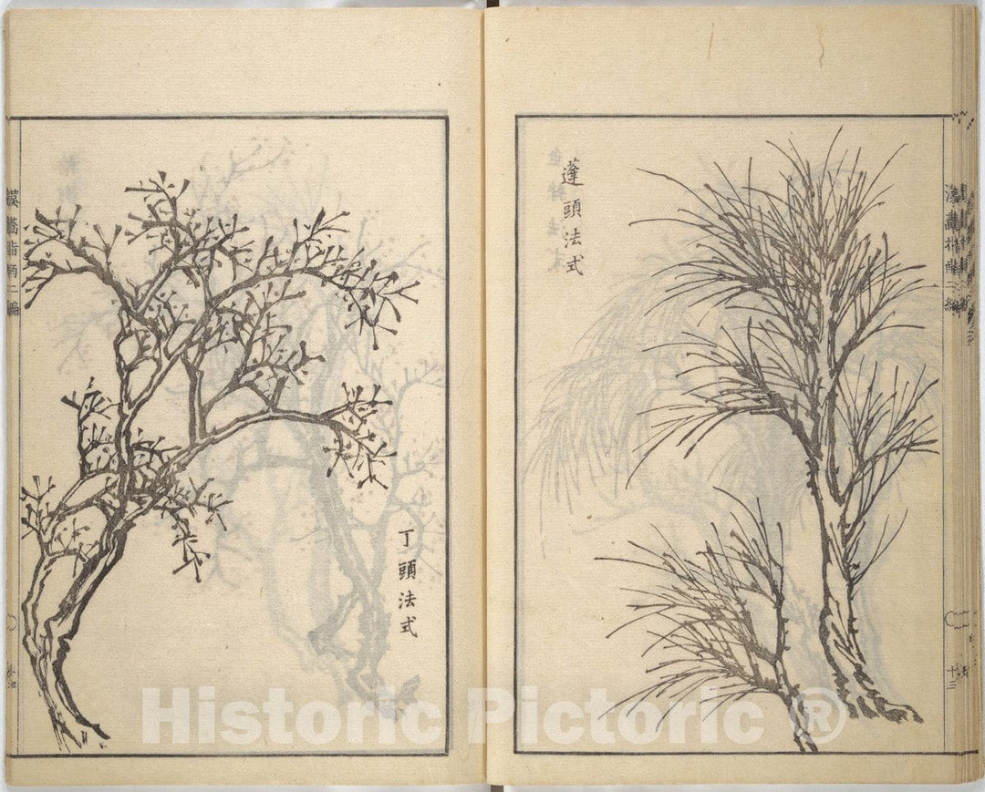 Art Print : Kawamura Bunp? - Guide to Chinese Painting (Kanga shinan nihen), Second Series - Japan : Vintage Wall Art