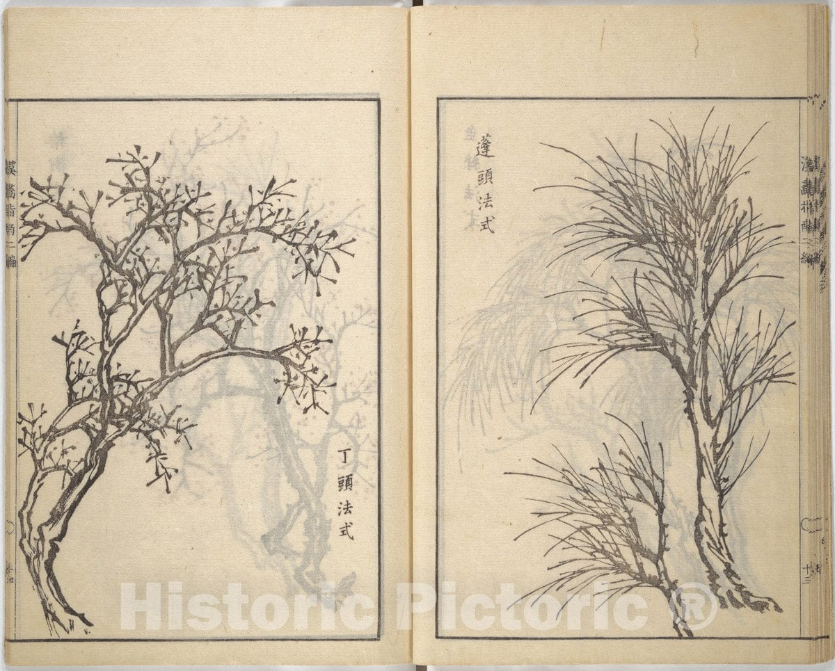 Art Print : Kawamura Bunp? - Guide to Chinese Painting (Kanga shinan nihen), Second Series - Japan : Vintage Wall Art
