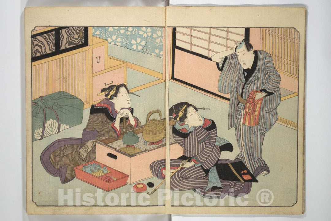 Art Print : Yanagawa Shigenobu - Floating Bridge of Heaven (AMA no ukihashi) - Japan : Vintage Wall Art