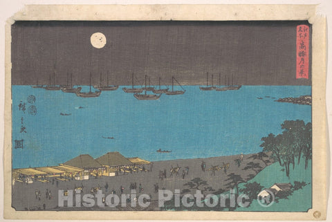 Art Print : Utagawa Hiroshige - Takanawa Tsuki no Kei - Japan : Vintage Wall Art