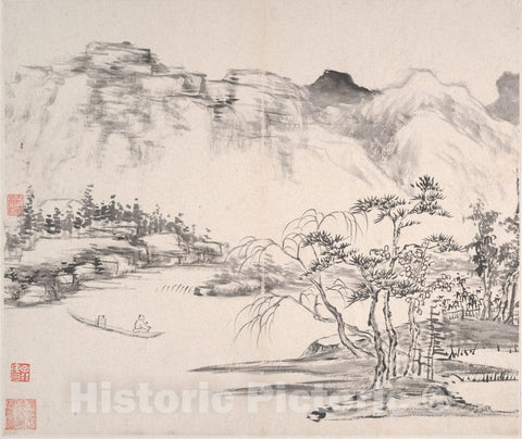 Art Print : Yi Bingshou - Landscapes - China : Vintage Wall Art