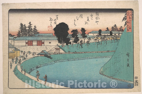 Art Print : Utagawa Hiroshige - Soto Sakurada Benkei Bori - Japan : Vintage Wall Art