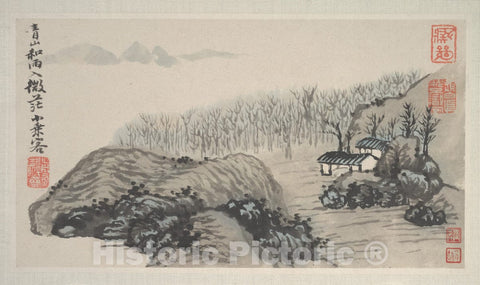 Art Print : Shitao (Zhu Ruoji) - Landscapes of The Four Seasons - China : Vintage Wall Art