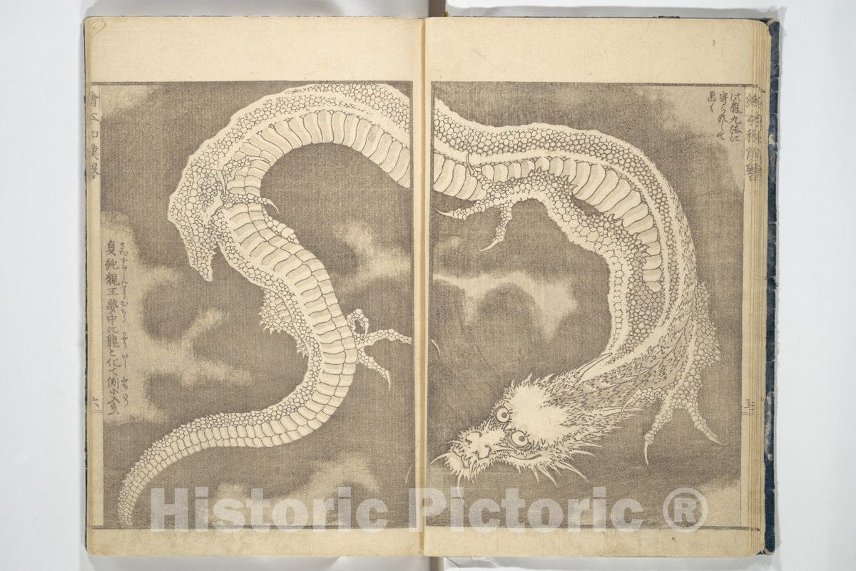 Art Print : Katsushika Hokusai - Picture Book on Heroes of China and Japan (Ehon wakan no homare) - Japan : Vintage Wall Art