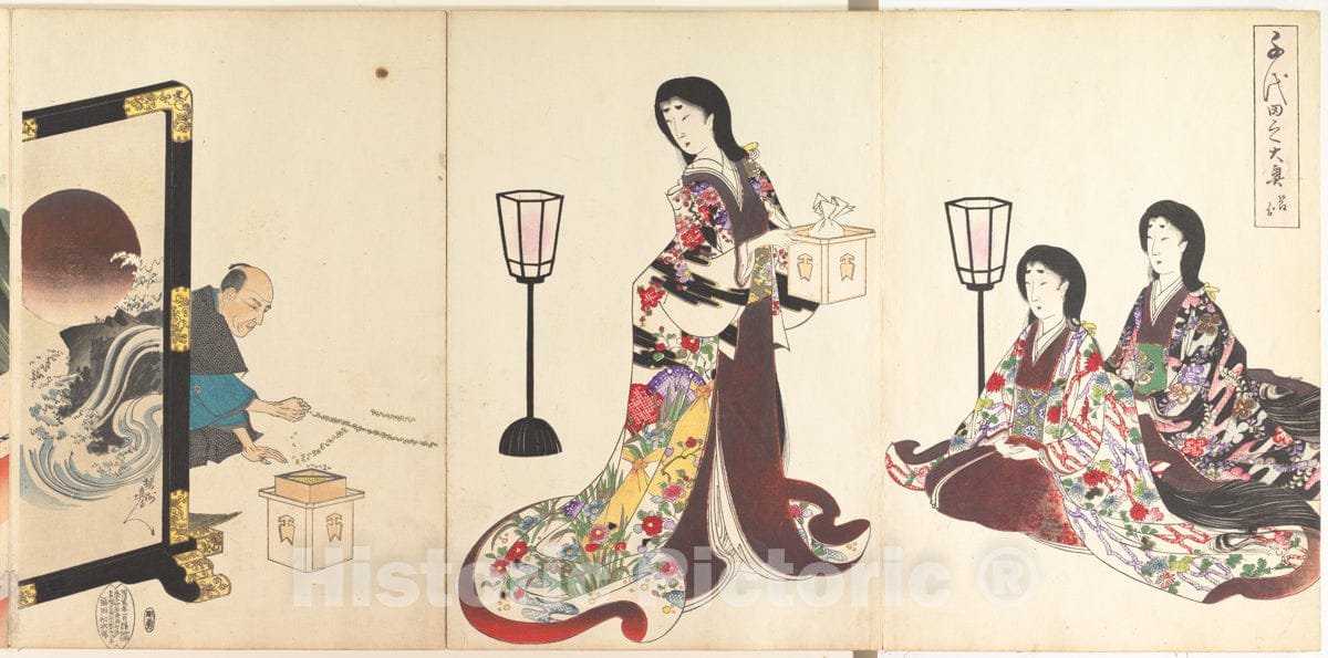 Art Print : Y?sh? (Hashimoto) Chikanobu - Chiyoda Castle (Album of Women) - Japan - 413622 : Vintage Wall Art