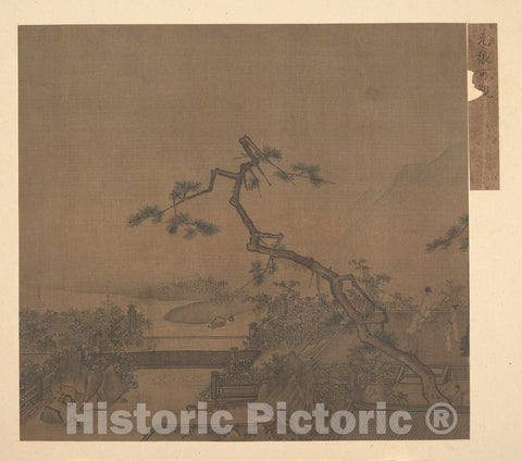Art Print : Moonlit Terrace - China - Yuan Dynasty (1271–1368) : Vintage Wall Art