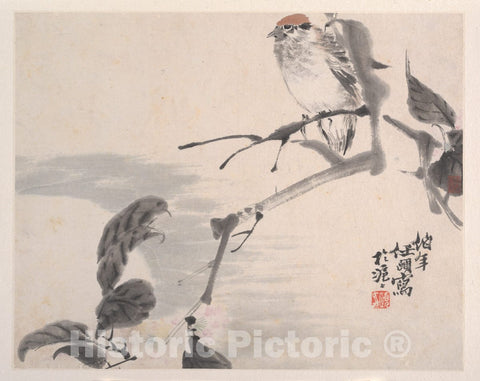 Art Print : Ren Yi (Ren Bonian) - Animals, Flowers and Birds - China : Vintage Wall Art