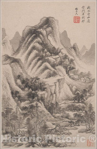Art Print : Wang Jian - Landscapes in The Styles of Old Masters - China : Vintage Wall Art