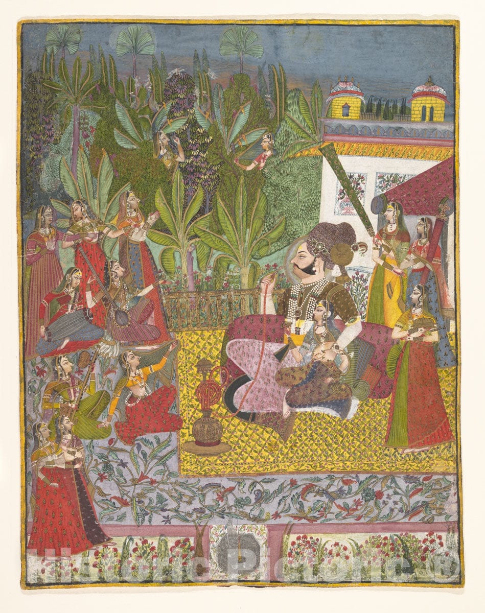 Art Print : Maharaja Bijay Singh in His Harem : Vintage Wall Art