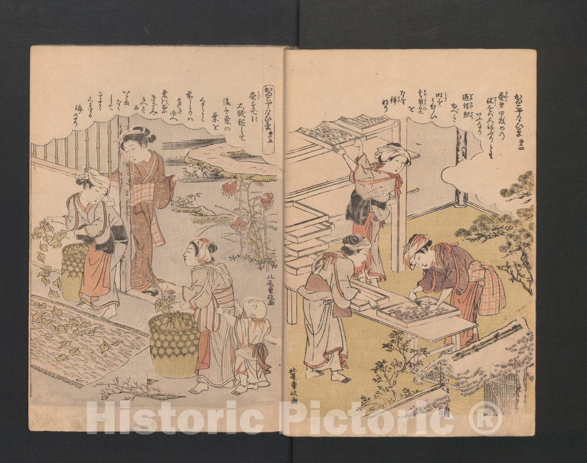 Art Print : Katsukawa Shunsh? - Picture Book of Brocades with Precious Threads (Ehon Takara no itosuji) - Japan : Vintage Wall Art