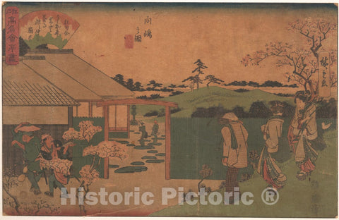 Art Print : Utagawa Hiroshige - Mukojima no Zu (Hira-IWA) - Japan : Vintage Wall Art