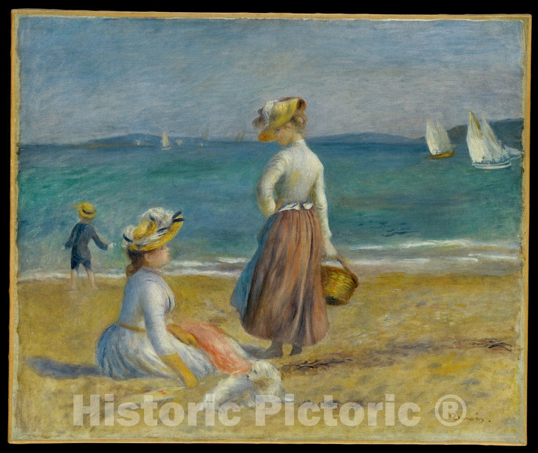Art Print : Auguste Renoir - Figures on The Beach : Vintage Wall Art