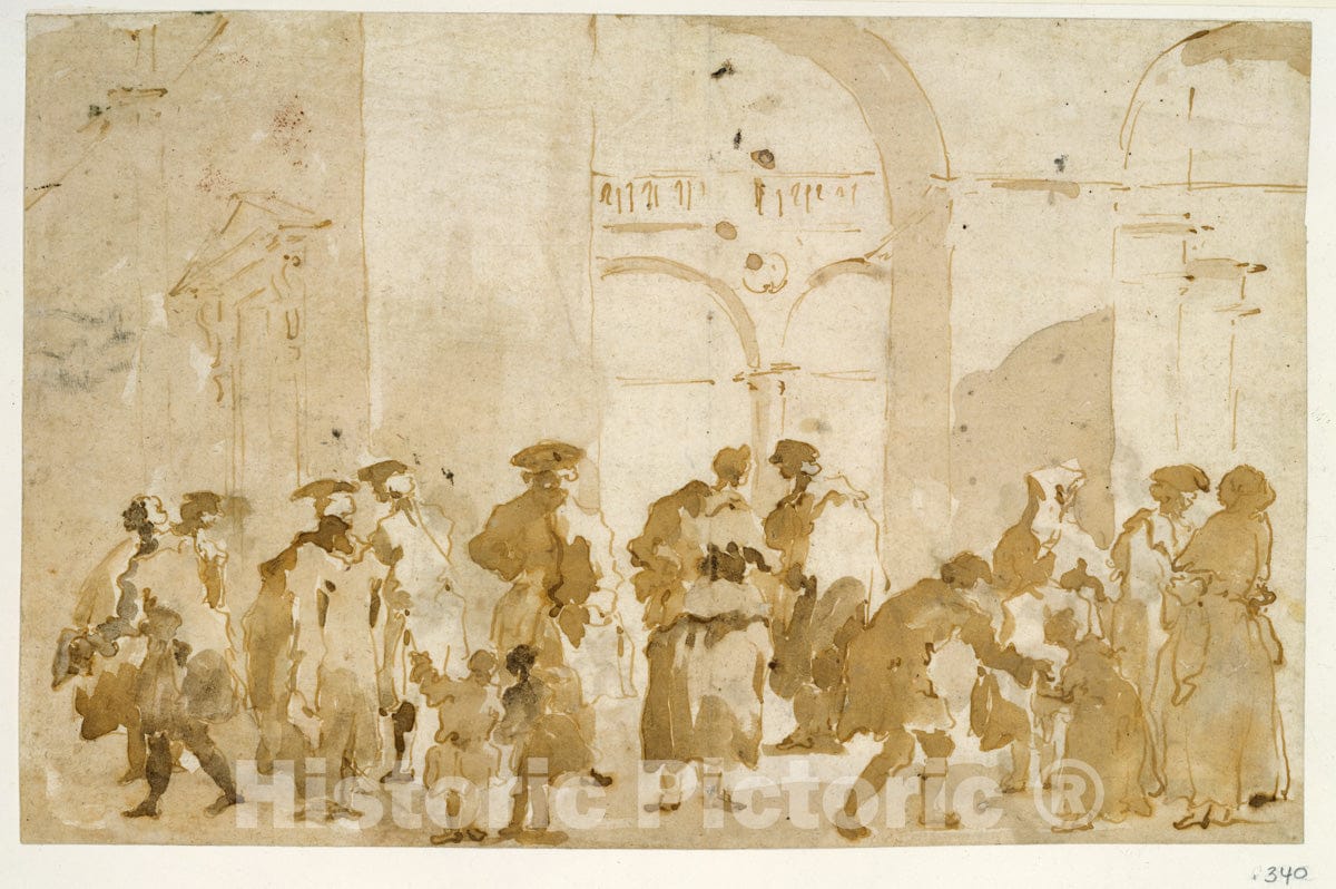 Art Print : Francesco Guardi - Figure Studies : Vintage Wall Art
